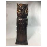 Carved Wood Owl Wine Bottle Holder