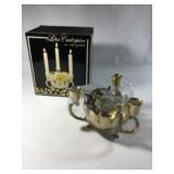 Lotus Centerpiece Candle Holder Brass Plated