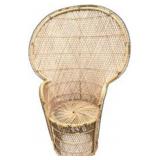 Vintage Mid-Century Bohemian Woven Wicker Chair