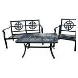 Black Cast Aluminum Outdoor Patio Furniture Set