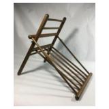 Vintage Walnut Folding Gout Foot Stool