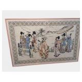 Japanese Showa Era Silk Needlework Embroidery Art