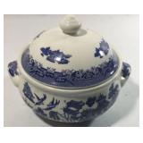 Vintage Churchill Willow Blue Covered Veggie Bowl