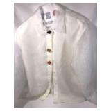 Vintage Decorative Button Sheer Sleeve Shirt