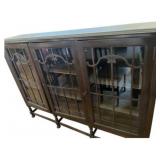 Tudor Revival Style Three Door Glazed Bookcase