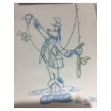 3 drawn pictures of Walt Disney characters