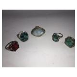 5 Sterling Rings
