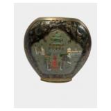 Indian Champleve Enamel Brass Vessel