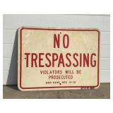 No trespassing sign