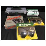 Tool box, Remington  glasses, battery charger