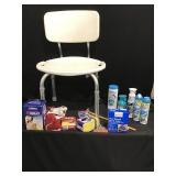 Shower chair, air fresheners and medical items
