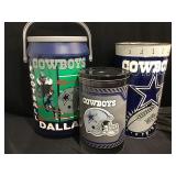 Dallas Cowboys cooler, trash can and tin