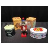 Misc Tins and Nutcracker Decor