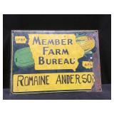 Vintage Farm Bureau Metal Sign