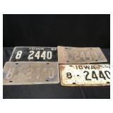 Vintage Iowa License Plates