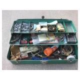 Metal tackle box & misc
