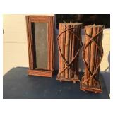 Wood Lamp Bases & Chalkboard