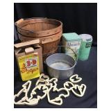 Baskets, Vintage Tins, Cookie Cutters