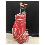 Vintage Miller Coca Cola Golf Club Bag & Misc