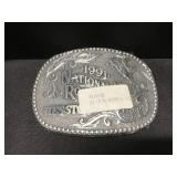 1991 Heston National Finals Rodeo Belt Buckle