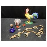 Rooster Door Stop, Bells & Misc