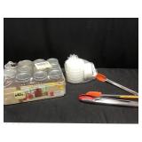 Jars, Hamburger Press & Tongs