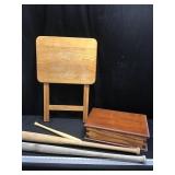 Tv Tray, Box & Baseball Bats