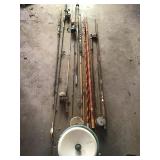 Fishing Poles & Minnow Bucket