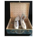 Vintage Metal Suitcase & Skates