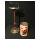 Vintage Smoking Stand and Trash Can