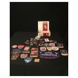 Pins, Cigar Box & Patches