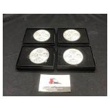 1982 Four Generation Round Belt Buckles