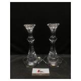 Val-saint-lambert Crystal Candle Stick Holders