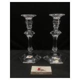 Val-saint-lambert Crystal Candle Stick Holders