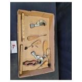 Flat of Misc Clamps, Extending Rulers and Wire