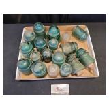 Flat of 18 Glass Insulators