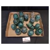 Flat of 16 Glass Insulators