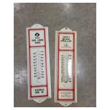 Lot of 2 Advertising Thermometers