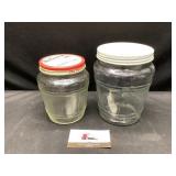 Two Vintage Glass Jars