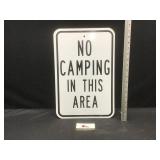 No Camping Metal Sign