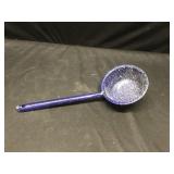 Blue enamel dipper