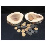 Wood slabs and checkers