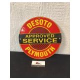Enamel Desoto Plymouth Service Sign