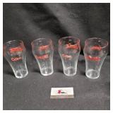 Set of 4 Vintage Coca Cola 20 oz Glasses