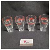 Lot of 4 Vintage Coca Cola 10 oz Glasses