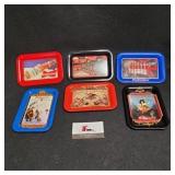 Set of 6 Budweiser miniture trays Approx 4 1/2" b