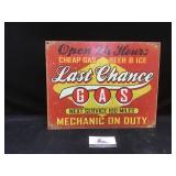 Last Chance Gas metal Sign