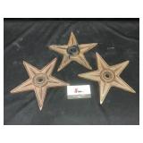 Three Cast Iron Stars
