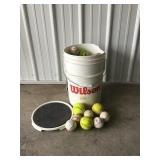 Wilson Bucket full of Baseballs, & Softballs