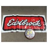 Edelbrock Banner and Clock
